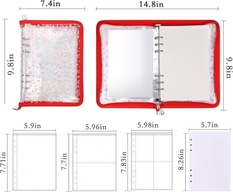 MUDOR 4 in 1 Sticker Storage Organizer, Binder with Storage Sleeves and Release Paper, Reusable Collecting Book Album Holder, A5 Blank Container Organizer - Image 2
